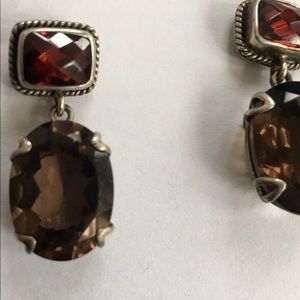 Lori Bonn Jewelry - Lori Bonn Smokey Topaz Red Garnet earrings 💖 Lori Bonn Jewelry - Lori Bonn Smokey Topaz Red Garnet earrings 💖